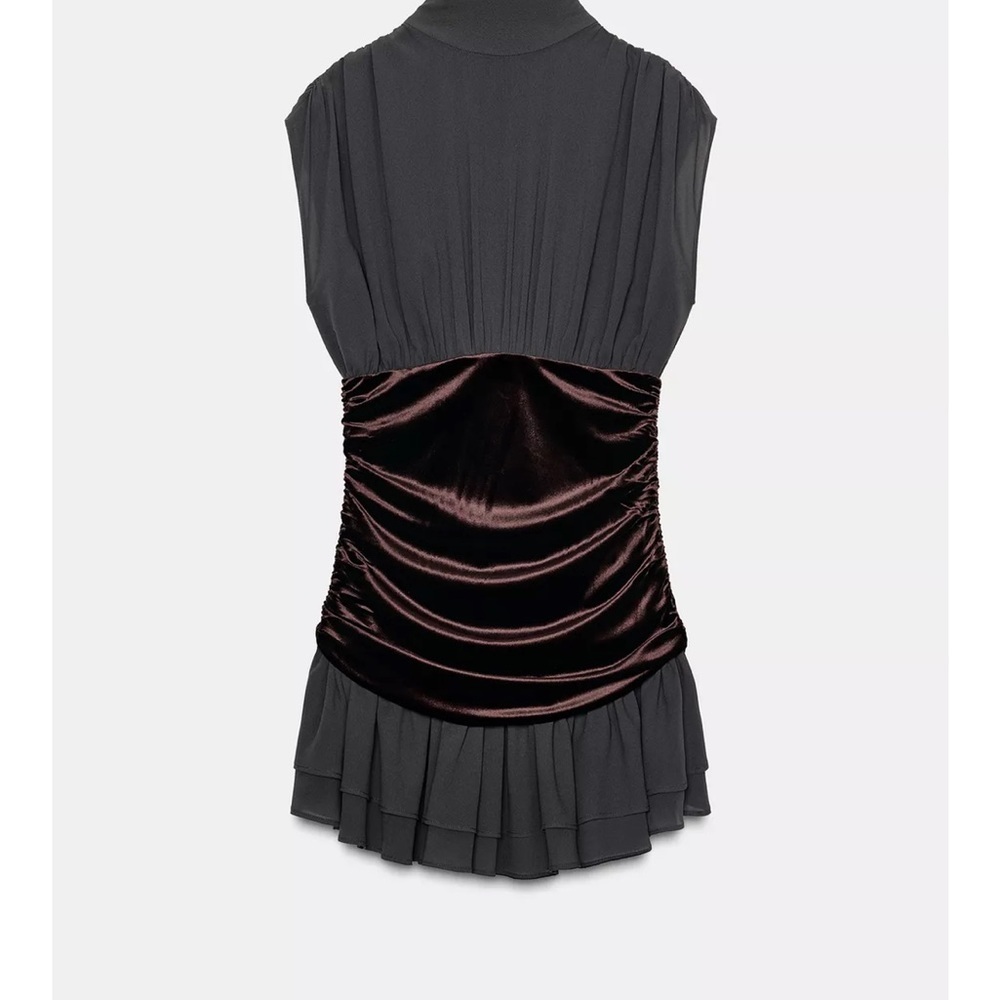 TREND NEW ZARA VIRAL COMBINATION VELVET RUFFLE DRESS 
🚨FIRM PRICE NO DISCOUNT - Picture 16 of 16